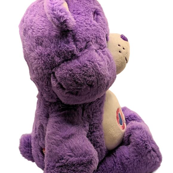 Vintage Care Bears Share Bear 13" Heart Lollipop Plush Purple Stuffed Animal Toy - Picture 4 of 10